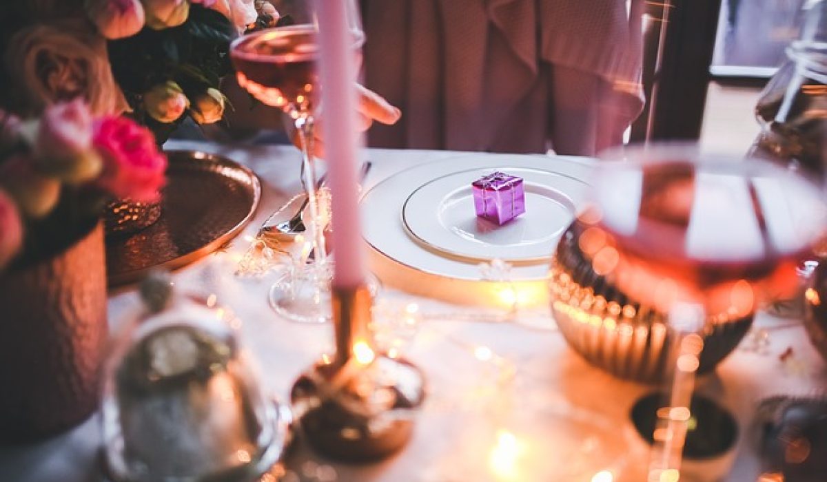Table de réception aux bougies